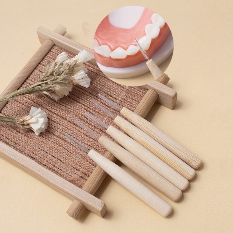 Bamboo Toothbrush - 2 قطعة الخيزران بين الأسنان بالفرشاة