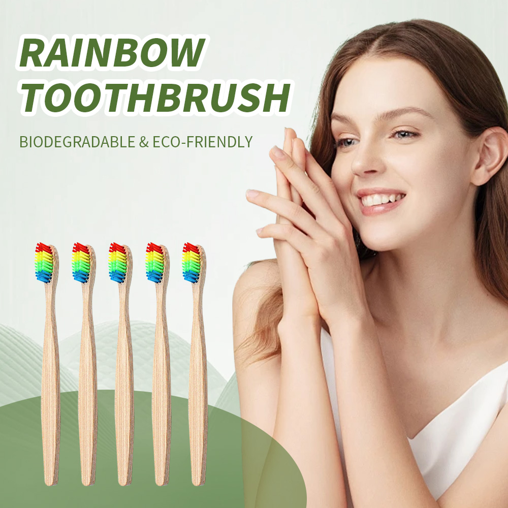 Bamboo Toothbrush - 10 عبوات من فرش أسنان قوس