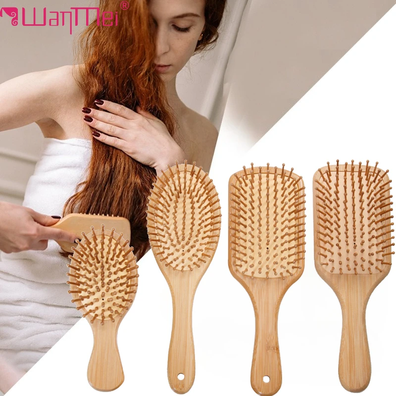 Bamboo Toothbrush - فرشاة شعر من الخيزران للنساء، مشط