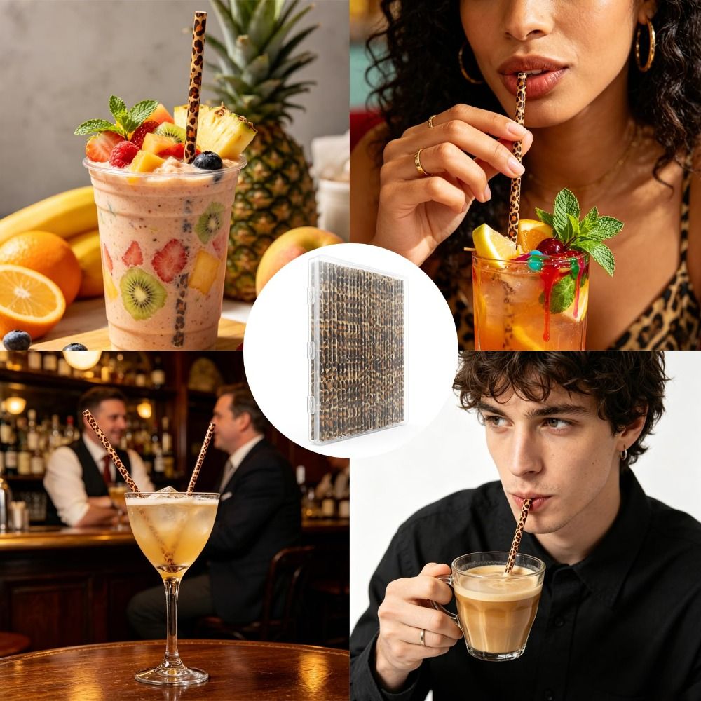 قشات شرب عصرية بطبعة الفهد، صد - مراجعة Reusable Straw وسعره